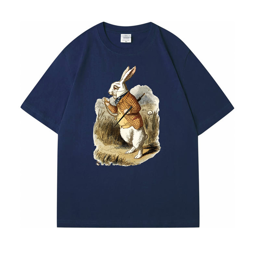 Sleepwalking rabbit blue Unisex Mens/Womens Short Sleeve T-shirts Fashion Printed Japanese luxury Tops