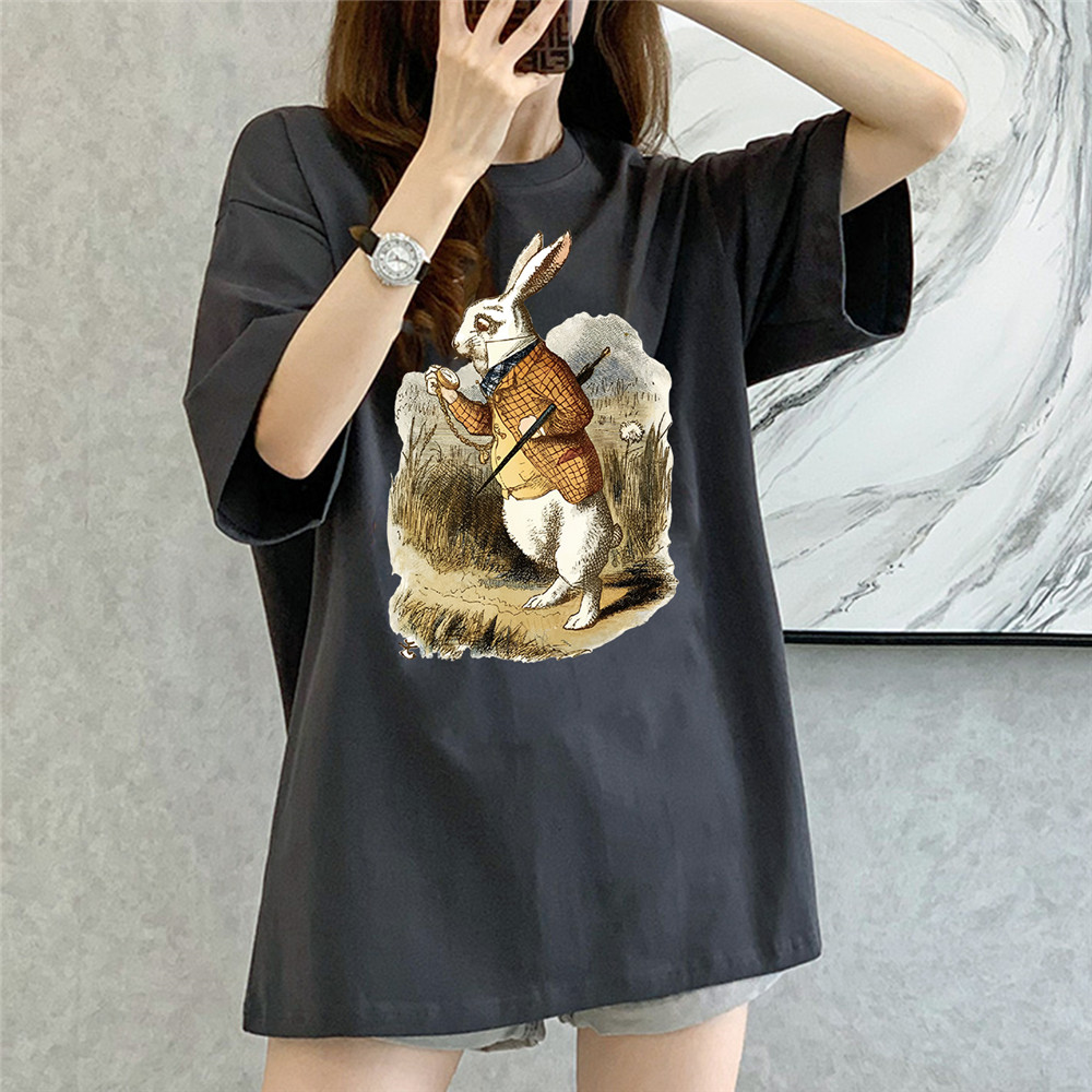 Sleepwalking rabbit grey Unisex Mens/Womens Short Sleeve T-shirts Fashion Printed Japanese luxury Tops