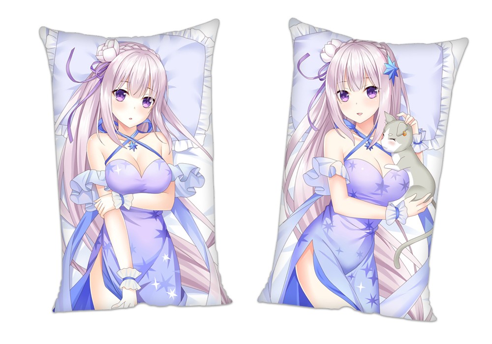 ReZero Emilia Anime 2Way Tricot Air Pillow With a Hole 35x55cm(13.7in x 21.6in)