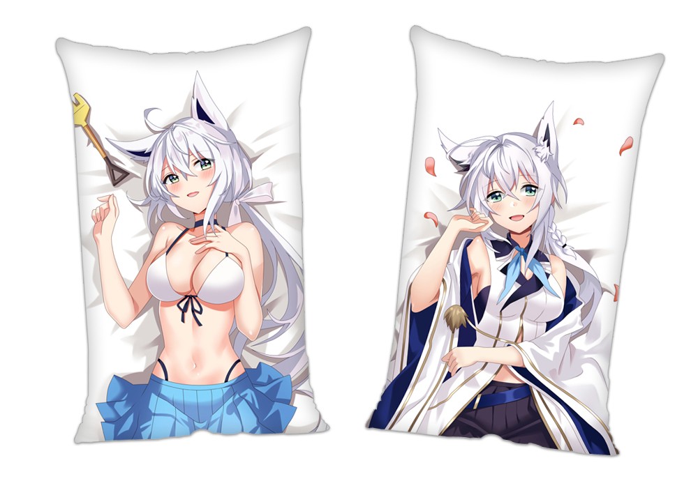 Virtual YouTuber Shirakami Fubuki Anime 2Way Tricot Air Pillow With a Hole 35x55cm(13.7in x 21.6in)