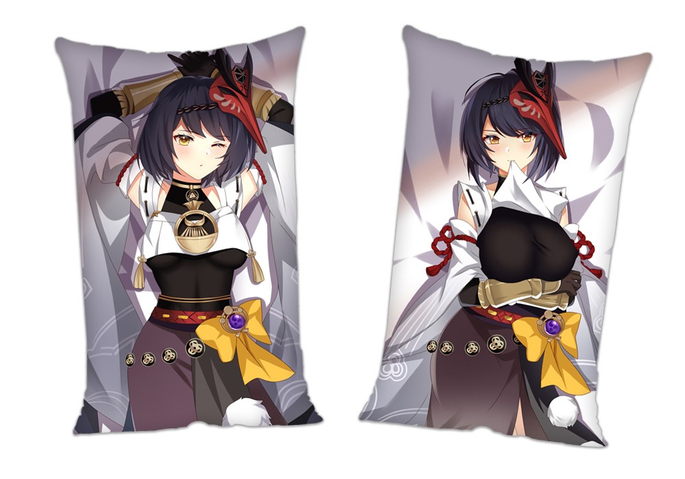 Genshin Impact Sara Anime 2Way Tricot Air Pillow With a Hole 35x55cm(13.7in x 21.6in)