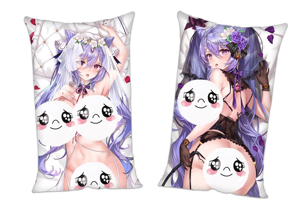 Genshin Impact Keqing Anime 2Way Tricot Air Pillow With a Hole 35x55cm(13.7in x 21.6in)