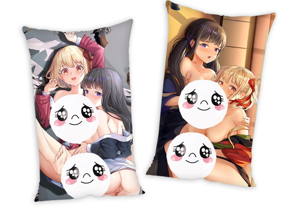 Lycoris Recoil Nishikigi Chisato Inoue Takina Anime Two Way Tricot Air Pillow With a Hole 35x55cm(13.7in x 21.6in)