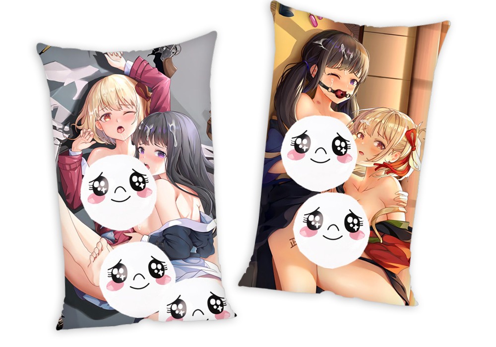 Lycoris Recoil Nishikigi Chisato Inoue Takina Anime Two Way Tricot Air Pillow With a Hole 35x55cm(13.7in x 21.6in)