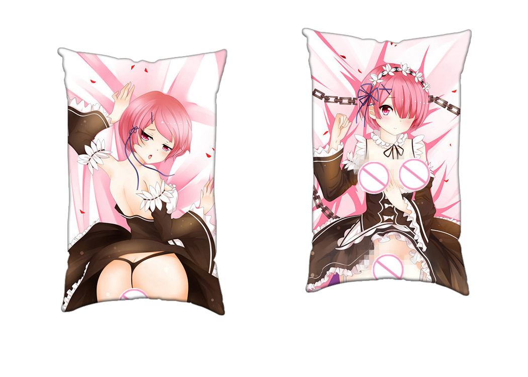 Ram Re Zero and Yukari Yuzuki Vocaloid Anime 2 Way Tricot Air Pillow With a Hole 35x55cm(13.7in x 21.6in)