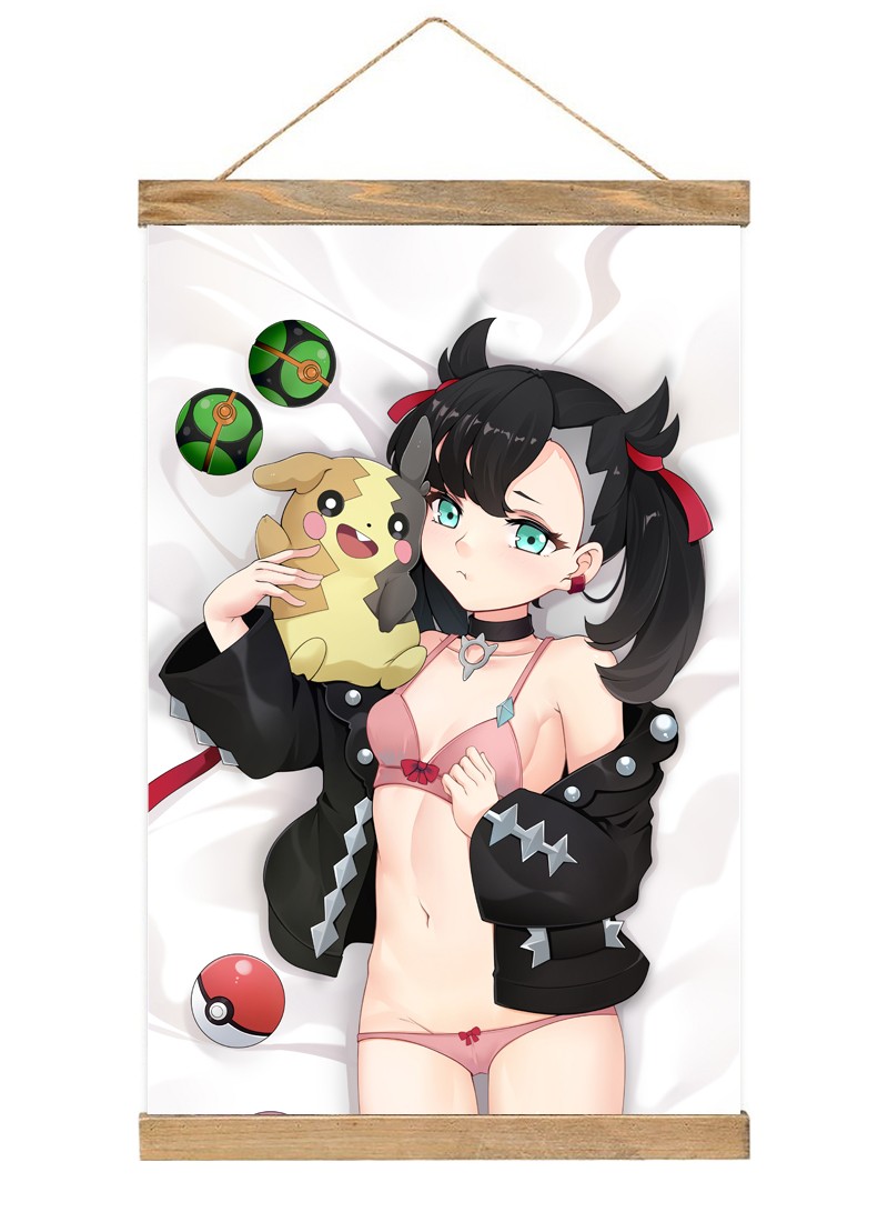 Pokemon Sword and Shield Marnie Scroll Painting Wall Picture Anime Wall Scroll Hanging Home Decor