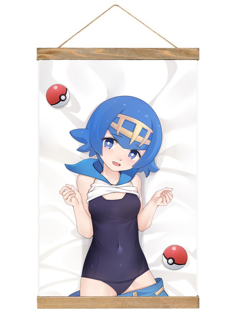 Pokemon Sword and Shield Lana Scroll Painting Wall Picture Anime Wall Scroll Hanging Home Decor