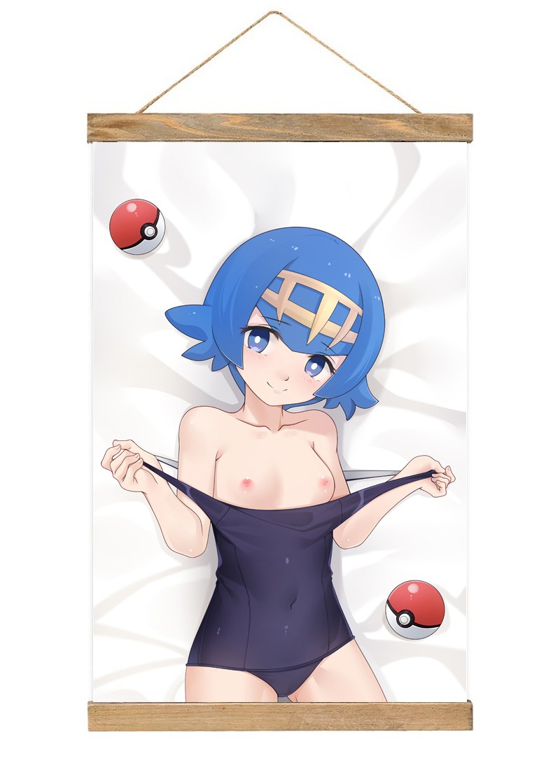 Pokemon Sword and Shield Lana Scroll Painting Wall Picture Anime Wall Scroll Hanging Home Decor