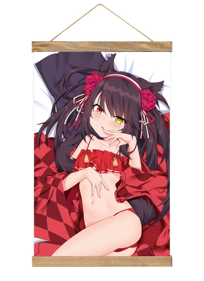 Date A Live Tokisaki Kurumi Scroll Painting Wall Picture Anime Wall Scroll Hanging Home Decor