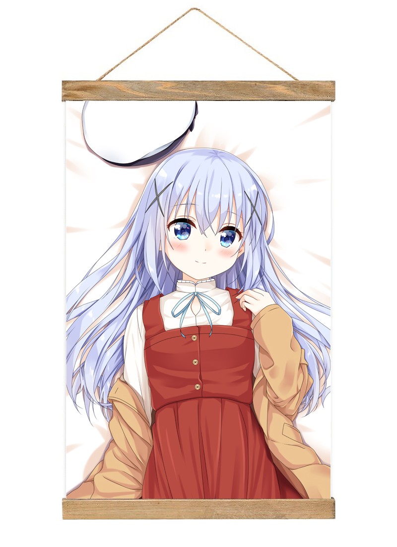 Is the Order a Rabbit Chino Kafu-1 Scroll Painting Wall Picture Anime Wall Scroll Hanging Home Decor