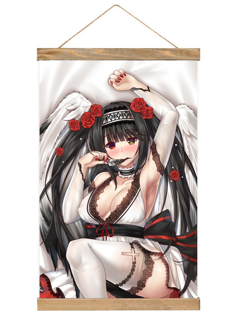 Date A Live Tokisaki Kurumi Scroll Painting Wall Picture Anime Wall Scroll Hanging Home Decor