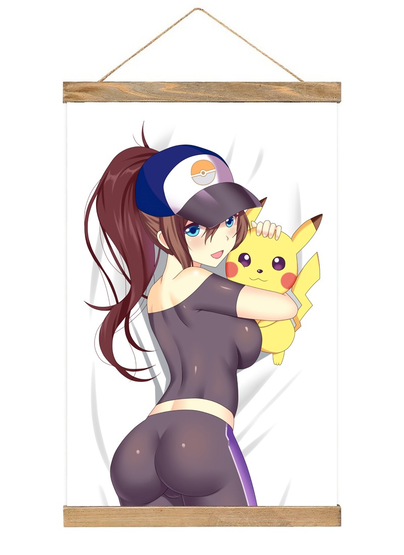 Pokemon Scroll Painting Wall Picture Anime Wall Scroll Hanging Home Decor