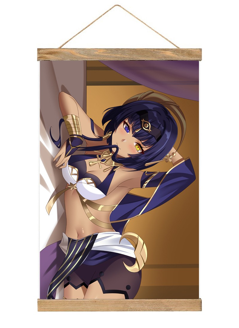 Genshin Impact Candace Scroll Painting Wall Picture Anime Wall Scroll Hanging Home Decor