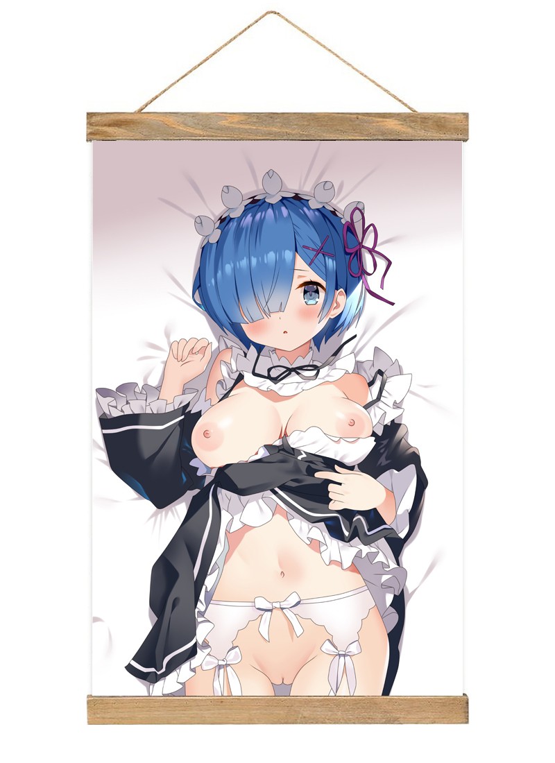 Re Zero Rem-1 Scroll Painting Wall Picture Anime Wall Scroll Hanging Home Decor