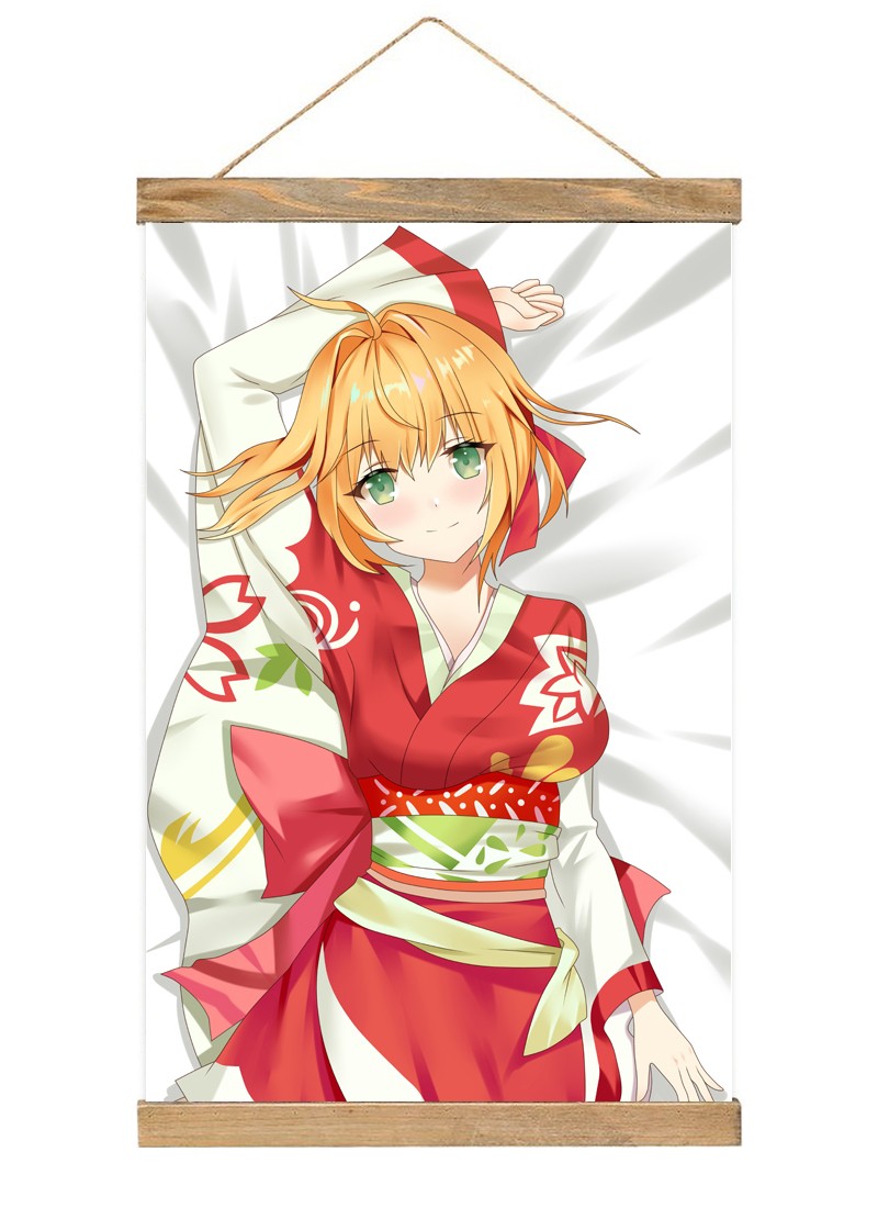 Fate Grand Order Saber Nero-1 Scroll Painting Wall Picture Anime Wall Scroll Hanging Home Decor