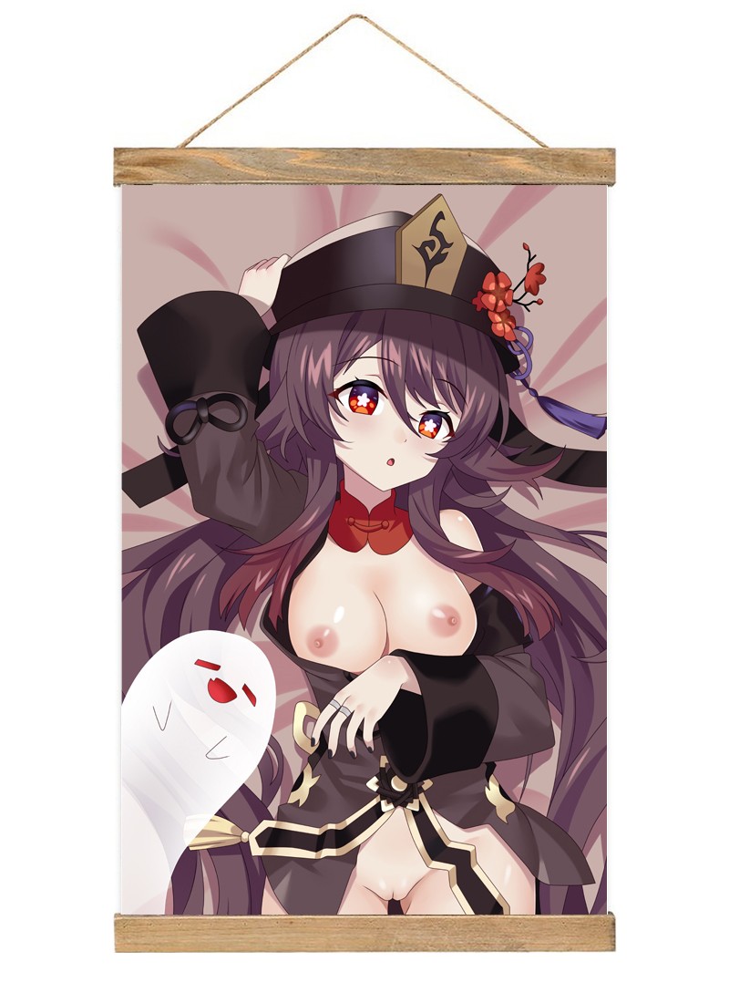 Genshin Impact Hutao-1 Scroll Painting Wall Picture Anime Wall Scroll Hanging Home Decor