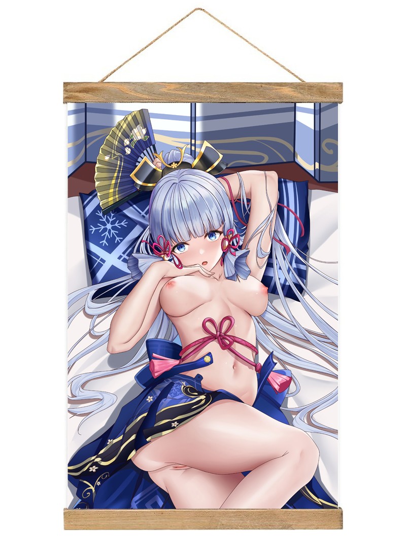 Genshin Impact Kamisato Ayaka-1 Scroll Painting Wall Picture Anime Wall Scroll Hanging Home Decor