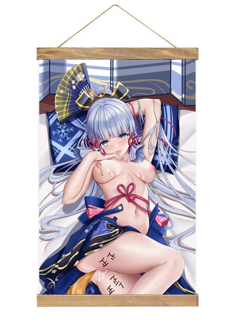 Genshin Impact Kamisato Ayaka-1 Scroll Painting Wall Picture Anime Wall Scroll Hanging Home Decor