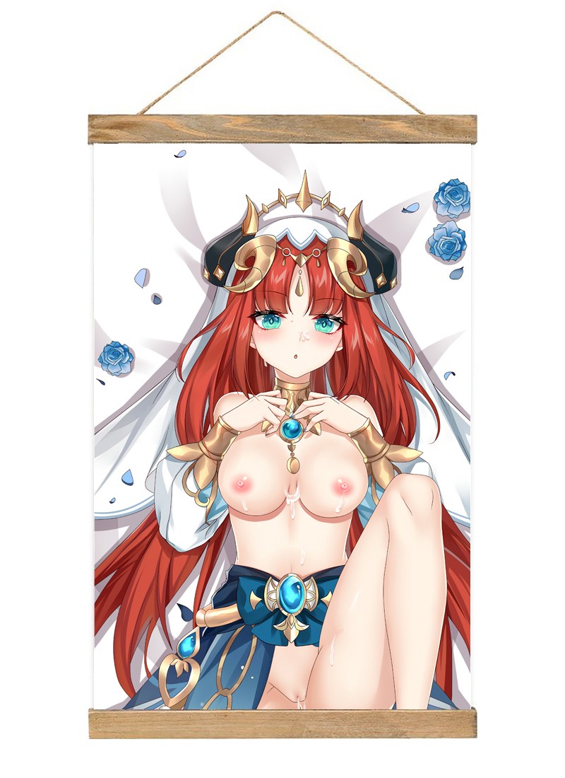 Genshin Impact Nilou-1 Scroll Painting Wall Picture Anime Wall Scroll Hanging Home Decor